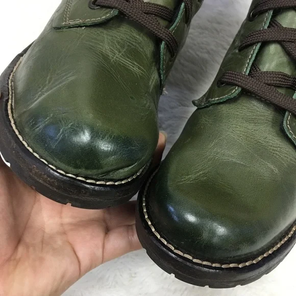 Dromedaris Kara Green Laced Boots Size 39 - Picture 3 of 10